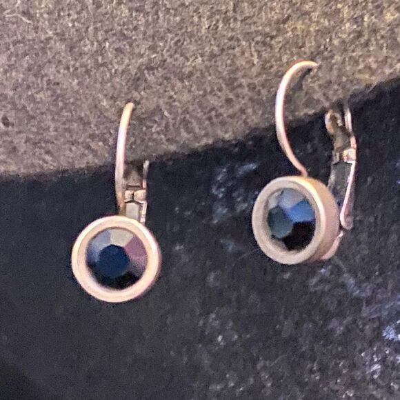 Y2K Black and Silver Tone Earrings - Picture 1 of 4